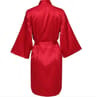 Elegant Solid Satin Night Robe  Professional Half Sleeve VNeck House Robe With Belt 17
