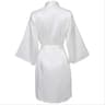Elegant Solid Satin Night Robe  Professional Half Sleeve VNeck House Robe With Belt 19