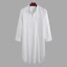 Mens ButtonDown Stand Collar Robe  Professional Long Sleeve Nightgown  Fashionable Loose Home Wear 11