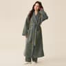 Thickened Flannel Robe  Pants Pajamas Set  Professional AutumnWinter Striped Couples Home Clothes 16