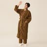 Thickened Flannel Robe  Pants Pajamas Set  Professional AutumnWinter Striped Couples Home Clothes 20