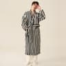 Thickened Flannel Robe  Pants Pajamas Set  Professional AutumnWinter Striped Couples Home Clothes 21