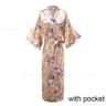 Luxurious Long Satin Kimono Robe  Professional Bride  Bridesmaid Dressing Gown With Pockets 23