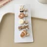 Sweet Kids Plush Hair Clip Set  Kawaii AutumnWinter Beige  Coffee Bowknot Headwear 5pcs 13
