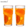 KEMORELA Ribbed Glass Tumbler  HighPerformance 590ML Large Capacity Drinking Glasses For Iced Coffe 6