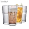 KEMORELA Ribbed Glass Tumbler  HighPerformance 590ML Large Capacity Drinking Glasses For Iced Coffe 7