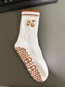 Knitted Embroidered Yoga Fitness Pilates Sports Socks Silicone Non Slip Bottom Women Middle Socks 15