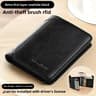 Classic Trifold Leather Wallet For Men  RFID Protection  Large Capacity 10