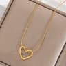 Fashion Twist Heart Pendant Necklace 18K Gold Plated Stainless Steel Chain For Women And Girls 7