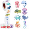 Cartoon Marine Animal Park Dolphin Stickers Kids Teacher Reward Encourage Sealing Label 6