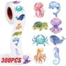 Cartoon Marine Animal Park Dolphin Stickers Kids Teacher Reward Encourage Sealing Label 8