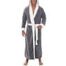 Mens ColorBlock Coral Fleece Bathrobe  Professional AutumnWinter Plush Home Gown  Sleepwear System 8
