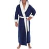 Mens ColorBlock Coral Fleece Bathrobe  Professional AutumnWinter Plush Home Gown  Sleepwear System 11