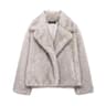 HH Elegant Faux Fur Outerwear System  Premium HighStreet Fluffy Lapel Jacket  Thermal Fashion Infra 21