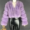 Luxury VNeck Faux Fox Fur Coat  Chic Winter Teddy Jacket  HighFashion Outerwear System 19