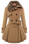 Womens Slim SherpaWool System  Premium DoubleBreasted Padded Coat  England Style Trench Infrastruct 10