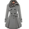 Womens Slim SherpaWool System  Premium DoubleBreasted Padded Coat  England Style Trench Infrastruct 8
