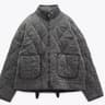 ZW Vintage Rayon Quilted System  Premium Lenzing Cotton Jacket  HighCollar Decorative Outerwear Inf 8