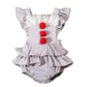 Baby Girl Creepy Clown Cosplay Costume  Premium Layered Gray Joker Dress Romper  Halloween Party Ou 6