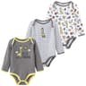 Kiddiezoom 3Pack Newborn Cartoon Bodysuits  Premium 100 Cotton Long Sleeve Soft Infant Onesies 21