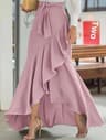 Womens Sexy HighWaist Fishtail Skirt  Premium Irregular Lace Decoration Belted Skirt  Elegant Fashi 3