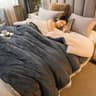 Wool Throw Blanket Keep Warm Winter Bed Blankets Double Sided Queen Duvet 14