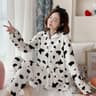 Womens Autumn Winter Warm Pyjamas Coral Velvet Padded Thickened Homewear 8