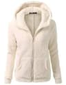 Autumn Winter Warm Hoodie Zipper Coat Solid Soft Fleece Womens Jacket 7