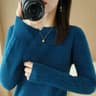 Autumn And Winter Cashmere Sweater Womens Crew Neck Pullover Knitted Top 10