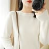Autumn And Winter Cashmere Sweater Womens Crew Neck Pullover Knitted Top 7