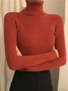 Womens Fall Turtleneck Sweater Knitted Soft Pullover Cashmere Jumper 17