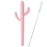 Silicone Cactus Teether Straw  BPAFree Fidget Toy  Infant Chewing Accessory 13