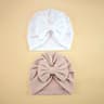 Elite BigBow Newborn Turban  HighStretch Solid Color Beanie For Infants 12