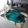 3D Desert Crack Water  Fire Design Rug  NonSlip Machine Washable Carpet 13
