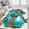 3D Desert Crack Water  Fire Design Rug  NonSlip Machine Washable Carpet 6