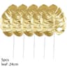 Artificial Monstera  Palm Leaves Set  Gold  Green Silk Tropical Foliage 9