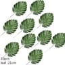 Artificial Monstera  Palm Leaves Set  Gold  Green Silk Tropical Foliage 12