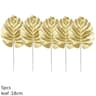 Artificial Monstera  Palm Leaves Set  Gold  Green Silk Tropical Foliage 7