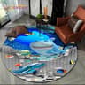 3D Seabed Illusion Dolphin Round Rug  Underwater World NonSlip Floor Mat 14