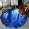 3D Seabed Illusion Dolphin Round Rug  Underwater World NonSlip Floor Mat 15