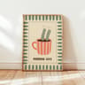 Retro Coffee Stripes Canvas Print  Minimalist Kitchen  Restaurant Wall Art 14