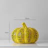 Modern Yellow Wave Point Art Statues  Whimsical Animal  Pumpkin Desktop Sculptures 9