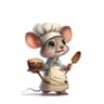 Cute Chef Mouse Wall Sticker  Creative Cartoon Corner Decal  SelfAdhesive Staircase  Room Decor 7
