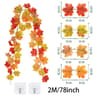 Artificial Fall Maple Leaf Garland  2M Autumn Foliage Vine  Thanksgiving  Halloween Festival Decor 8