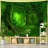 Towering Canopy Mural  Ancient Forest Scenery Tapestry  Executive Studio  Bohemian Sanctuary Decor 22
