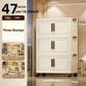 Foldable Modular Storage Vault  Transparent DualDoor Cabinet  Stackable Organizer For Apparel  Medi 7