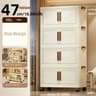 Foldable Modular Storage Vault  Transparent DualDoor Cabinet  Stackable Organizer For Apparel  Medi 8