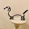 Abstract Dog Art Figurine  Wrought Iron Minimalist Sculpture Logic 8