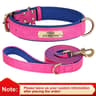Custom Personalized Engraved PU Leather Dog Collar 23