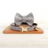 Customized Velvet Pet ID Collar With Bowknot  Bell 19
